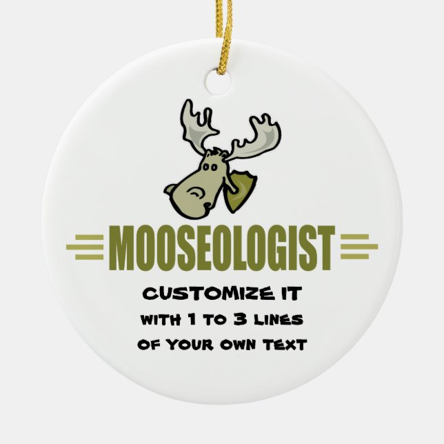 Funny Moose Ceramic Ornament (Front)