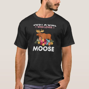 Funny Moose For Women Girls Antler Alces Elk Fores T-Shirt