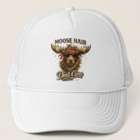 Funny Moose Hair Dont Care Illustration