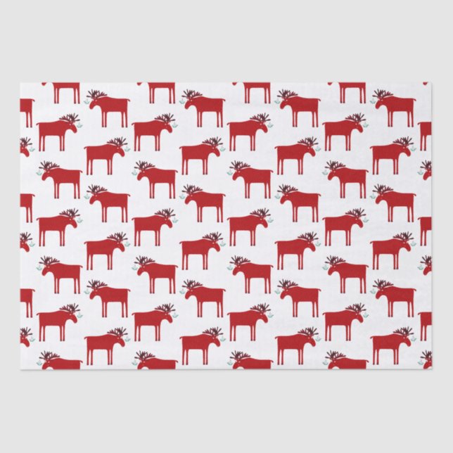 Funny Moose Holiday  Tissue Paper (Front)