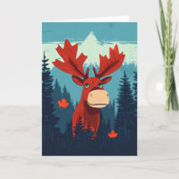 Funny Moose Maple Leaf Canada