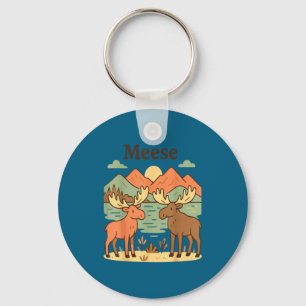 Funny moose meese cute nature wildlife animal kids key ring