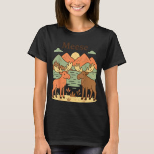 Funny moose meese cute nature wildlife animal kids T-Shirt