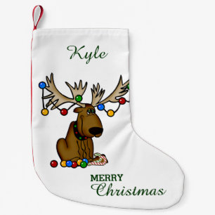 Funny Moose Small Christmas Stocking