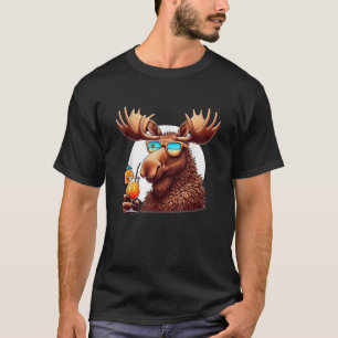 Funny Moose Summer Vacation Sunglasses Mens Womens T-Shirt