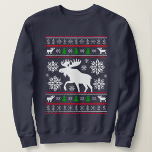 FUNNY MOOSE UGLY XMAS SWEATER CHRISTMAS