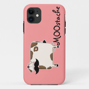 funny MOOstache moustache cow iPhone 11 Case