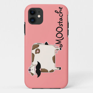 funny MOOstache moustache cow iPhone 11 Case
