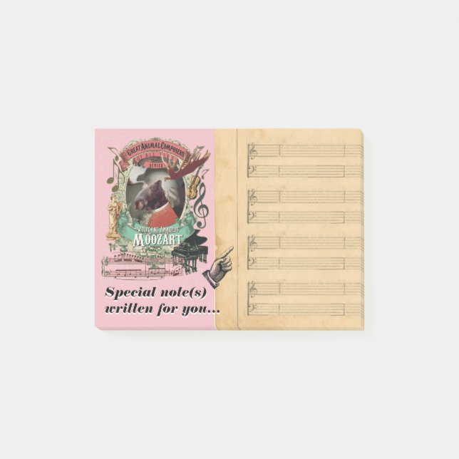 Funny Moozart Mozart Classical Music Parody Post-it Notes (Front)