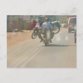 Funny moped "boda boda" picture postcard