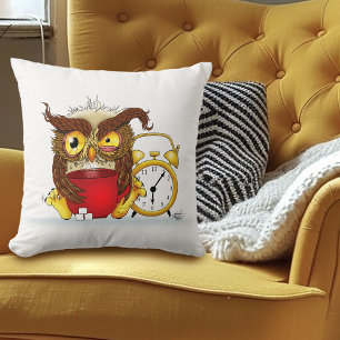 Funny Morning Cranky Owl Cushion