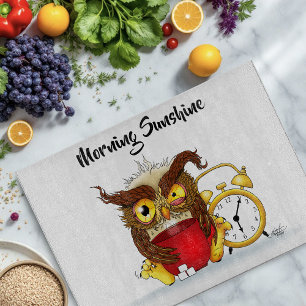 Funny Morning Cranky Owl Cutting Board