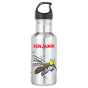 Funny mosquito insect cartoon illustration 532 ml water bottle