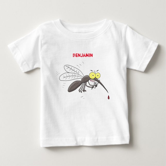 Funny mosquito insect cartoon illustration baby T-Shirt (Front)