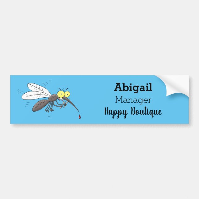 Funny mosquito insect cartoon illustration bumper sticker (Front)