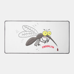 Funny mosquito insect cartoon illustration desk mat