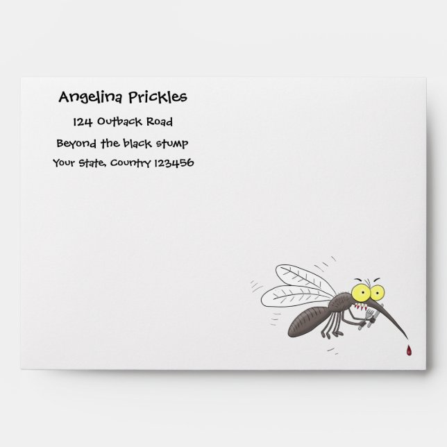 Funny mosquito insect cartoon illustration envelope (Front)