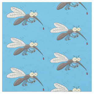 Funny mosquito insect cartoon illustration fabric