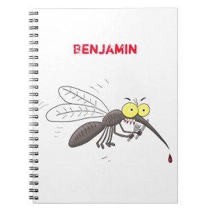 Funny mosquito insect cartoon illustration notebook