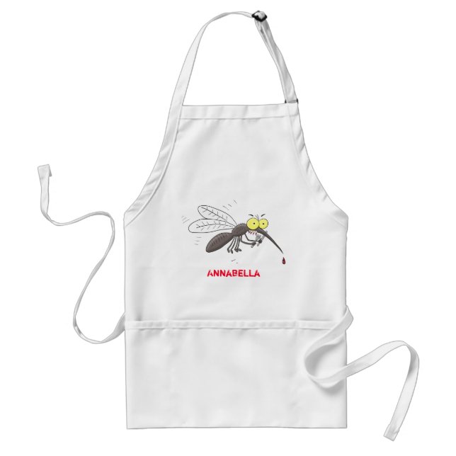 Funny mosquito insect cartoon illustration standard apron (Front)