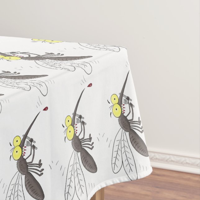 Funny mosquito insect cartoon illustration tablecloth (In Situ)