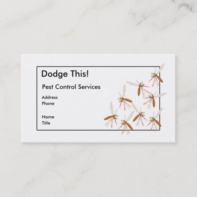 Funny Mosquitoes Pest Control Business Card (Front)