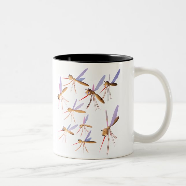 Funny Mosquitoes Two-Tone Coffee Mug (Right)