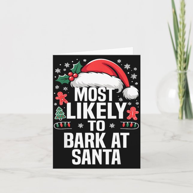 Funny Most Likely To Christmas Family Pajama Match Card (Front)