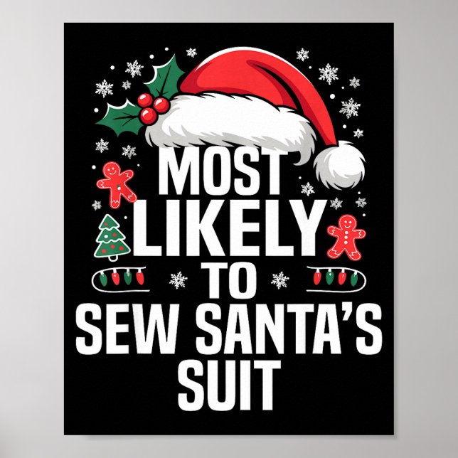 Funny Most Likely To Christmas Family Pajama Match Poster (Front)
