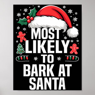 Funny Most Likely To Christmas Family Pajama Match Poster