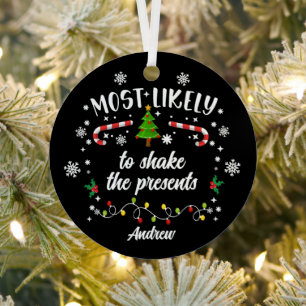 Funny Most Likely to Family Group Metal Tree Decoration