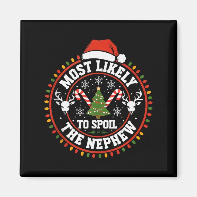 Funny Most Likely To Sil The Grandson Christmas Pa Magnet (Front)