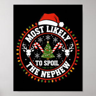 Funny Most Likely To Sil The Grandson Christmas Pa Poster