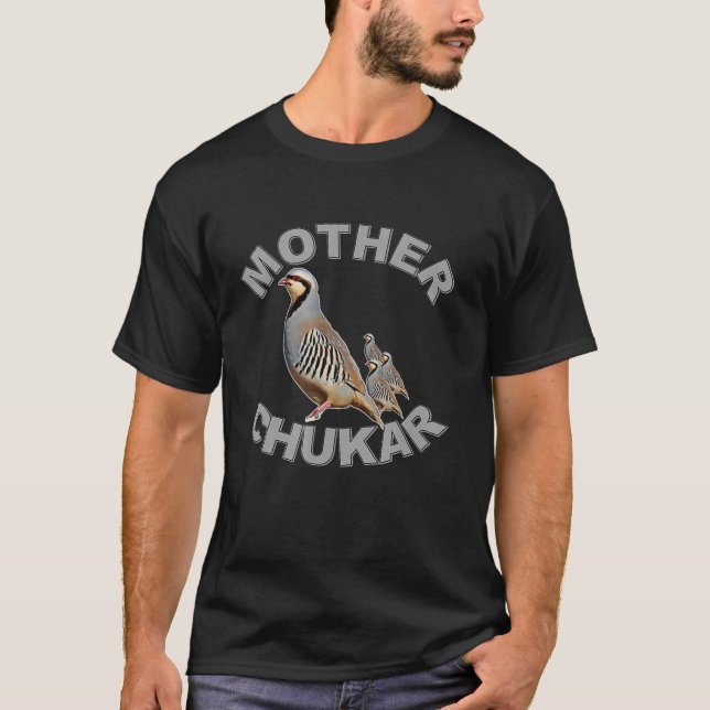Funny Mother Chukar Hunting Retro Bird Birding Fly T-Shirt (Front)