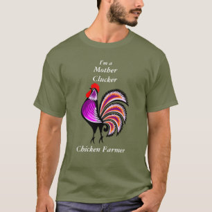 Funny Mother Clucker Chicken Farmer Purple Hen T-Shirt