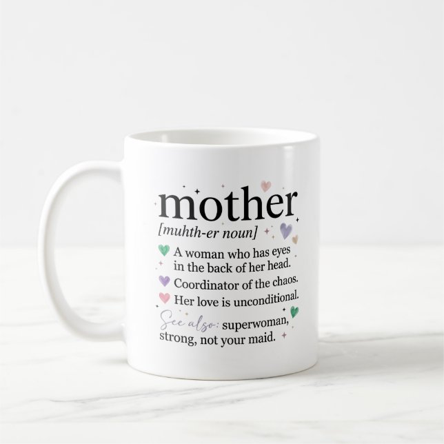 Funny Mother Definition Coffee Mug (Left)