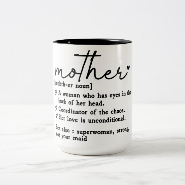 Funny Mother Definition Two-Tone Coffee Mug (Center)