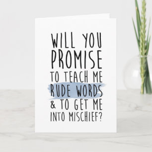 funny mother / godfather / godparents card