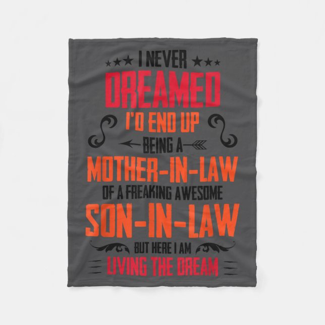 Funny Mother In Law Son In Law Quote Men Women  Fleece Blanket (Front)