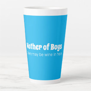 Funny Mother of Boys Bright Blue   Latte Mug