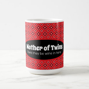 Funny Mother of Twins Red Bandanna Coffee Mug