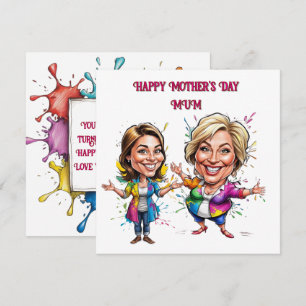 Funny Mother’s Day Card with Custom Caricatures