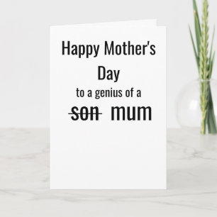 Funny Mother's Day A Genius of a Mum Card