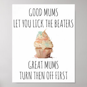 Funny Mother's Day Baking Lovers Poster