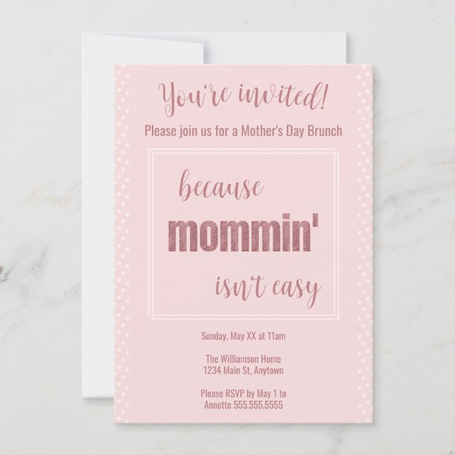 Funny Mother's Day Brunch Invitation (Front)