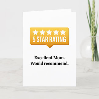 Funny mother's day card Best mum 5 star mother