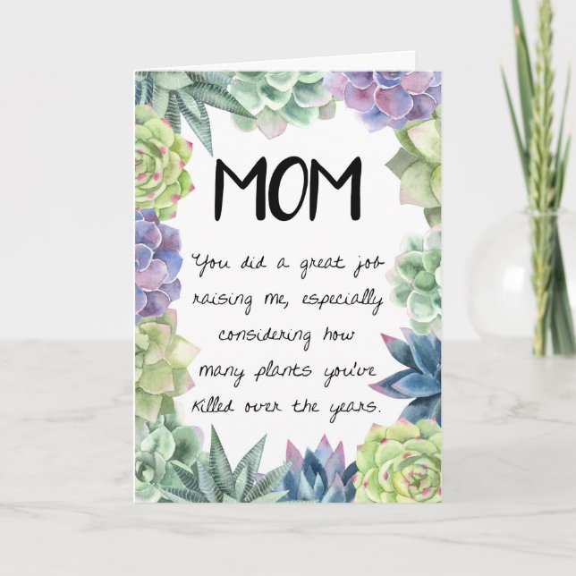 funny mothers day card best mum ever floral (Front)