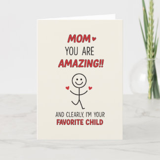 Funny Mother's Day Card from Favourite Child