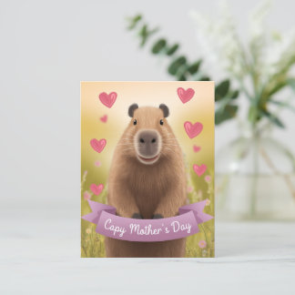Funny Mother's Day card Mum Cute Capybara Gift