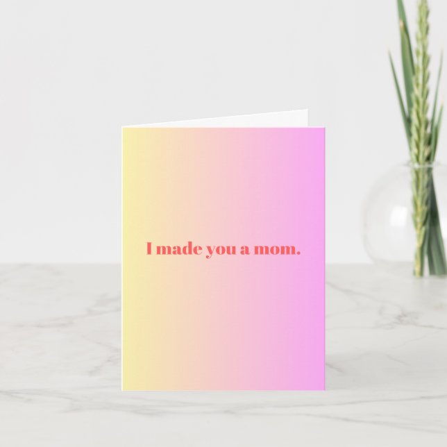 Funny Mother's Day Card - Pink-Yellow (Front)